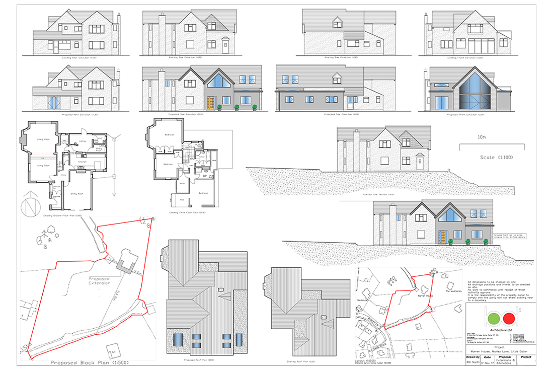 Detached Dwelling Extension Drawing, Little Eaton