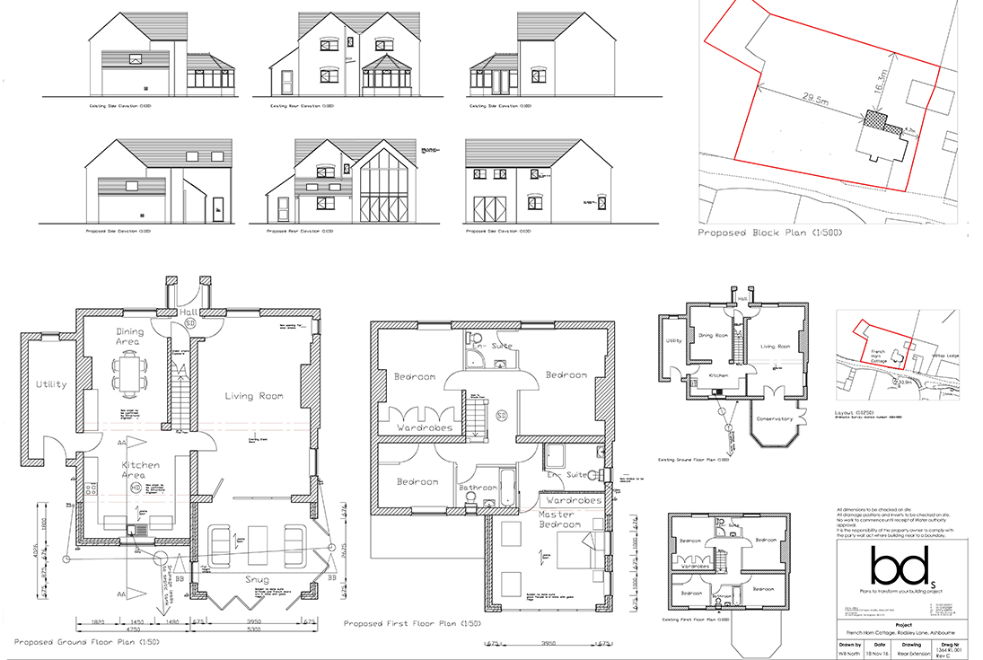 Lounge & Bedroom Extension, Rodsley, Plan Drawing